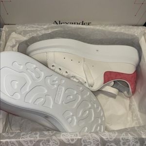 Women’s 38.5 McQueen limited croc embossed pink